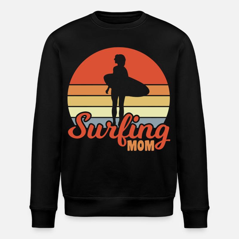 Surfing Mom - Stanley/Stella Unisex Bio-Sweatshirt ROLLER - Schwarz