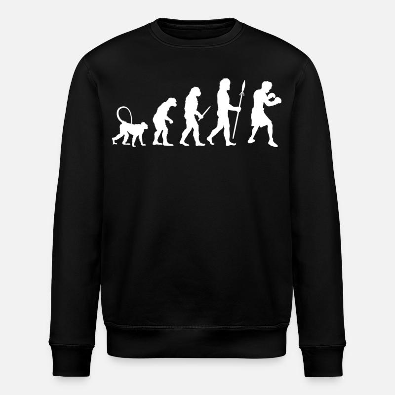 Evolution of Boxing - Stanley/Stella ROLLER Unisex Organic Sweatshirt - black