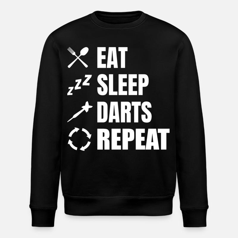 Eating, sleeping, repeating darts - Stanley/Stella ROLLER Unisex Organic Sweatshirt - black
