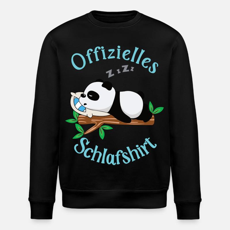 Panda Offizielles Schlafshirt - Stanley/Stella Unisex Bio-Sweatshirt ROLLER - Schwarz