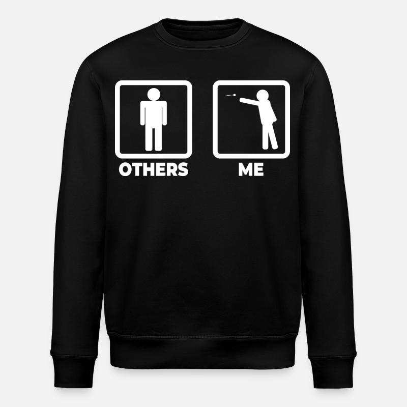 Dartspieler Strichmännchen - Stanley/Stella Unisex Bio-Sweatshirt ROLLER - Schwarz