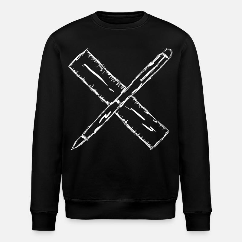 Sketch with pen and ruler - Stanley/Stella ROLLER Unisex Organic Sweatshirt - black