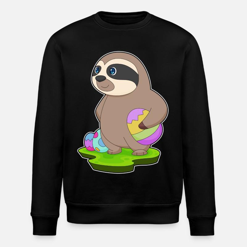 Faultier Ostern Ostereier - Stanley/Stella Unisex Bio-Sweatshirt ROLLER - Schwarz