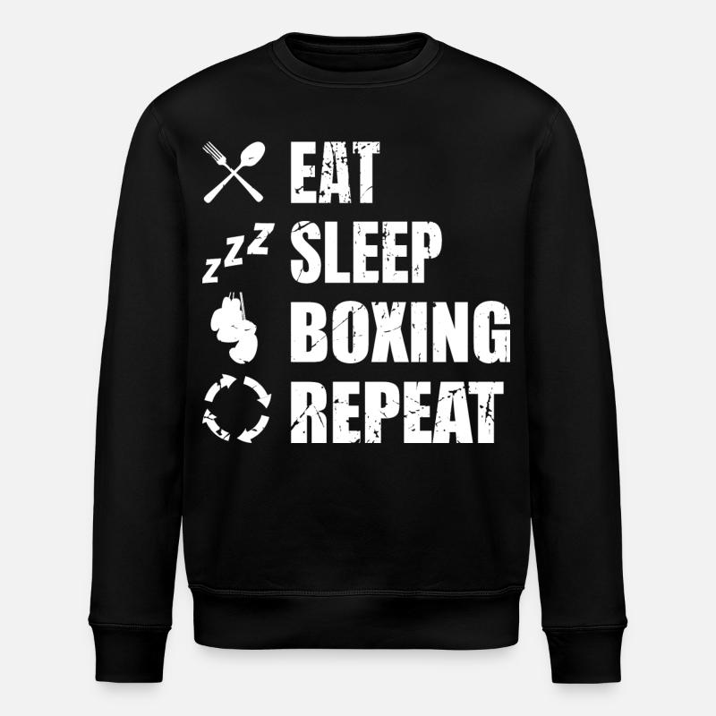 Manger Sommeil Boxe Répéter - Sweat bio ROLLER Stanley/Stella Unisexe - noir
