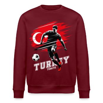Football Turquie Türkiye Flag Joueur de drapeau - Sweat bio ROLLER Stanley/Stella Unisexe - bordeaux - Devant - Nik (191cm)