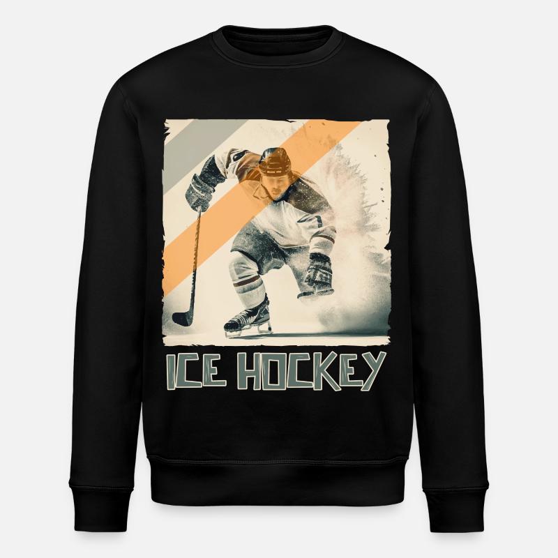 Eishockeyspieler Eishockey - Stanley/Stella Unisex Bio-Sweatshirt ROLLER - Schwarz