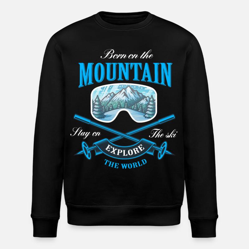 Geboren auf dem Berg - Stanley/Stella Unisex Bio-Sweatshirt ROLLER - Schwarz
