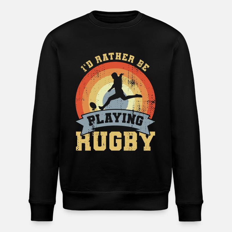 Rugby Joke - Stanley/Stella ROLLER Unisex Organic Sweatshirt - black