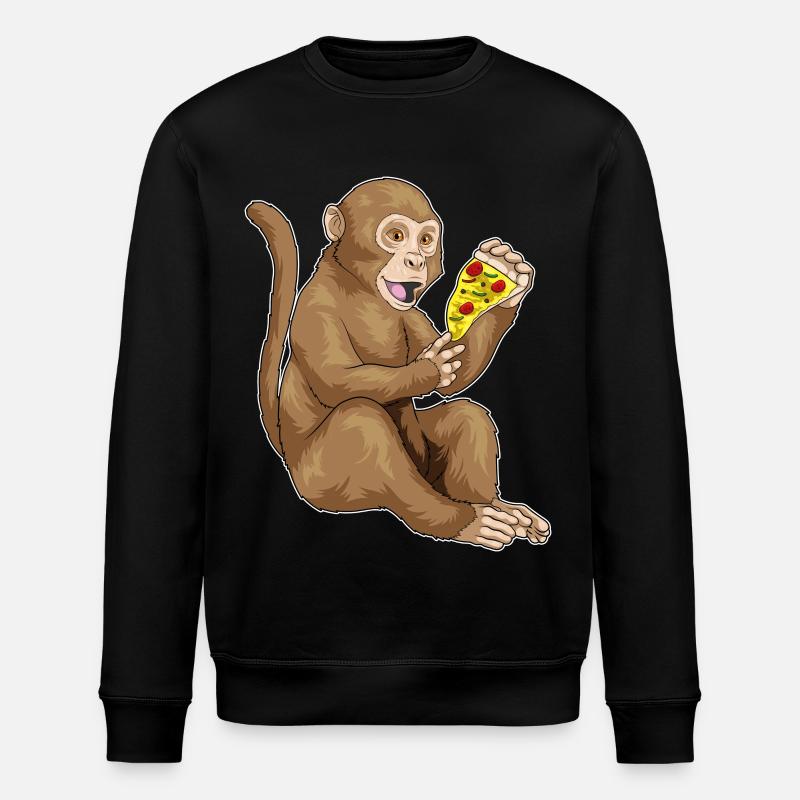Affe Pizza - Stanley/Stella Unisex Bio-Sweatshirt ROLLER - Schwarz