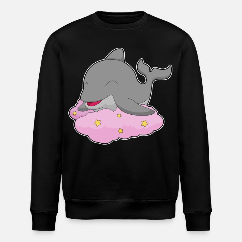 Dolphin Clouds - Stanley/Stella ROLLER Unisex Organic Sweatshirt - black
