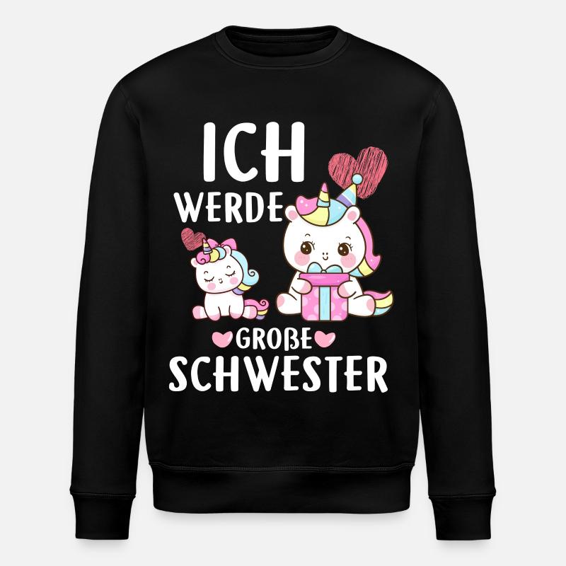 Ich Werde Eine Große Schwester - Stanley/Stella Unisex Bio-Sweatshirt ROLLER - Schwarz