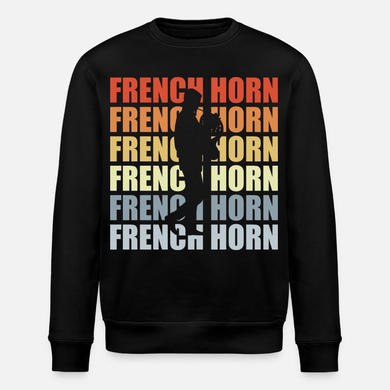 Retro Horn - Stanley/Stella ROLLER Unisex Organic Sweatshirt - black