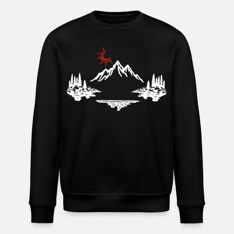 Weiße Berglandschaft - Stanley/Stella Unisex Bio-Sweatshirt ROLLER - Schwarz