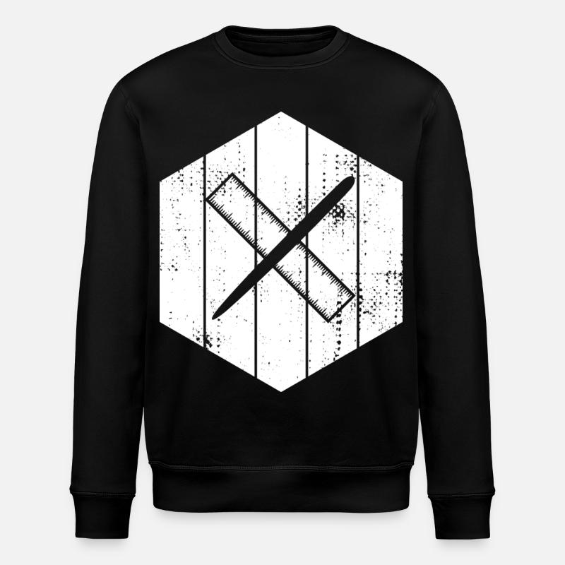 Zeichnen mit Stift und Lineal - Stanley/Stella Unisex Bio-Sweatshirt ROLLER - Schwarz
