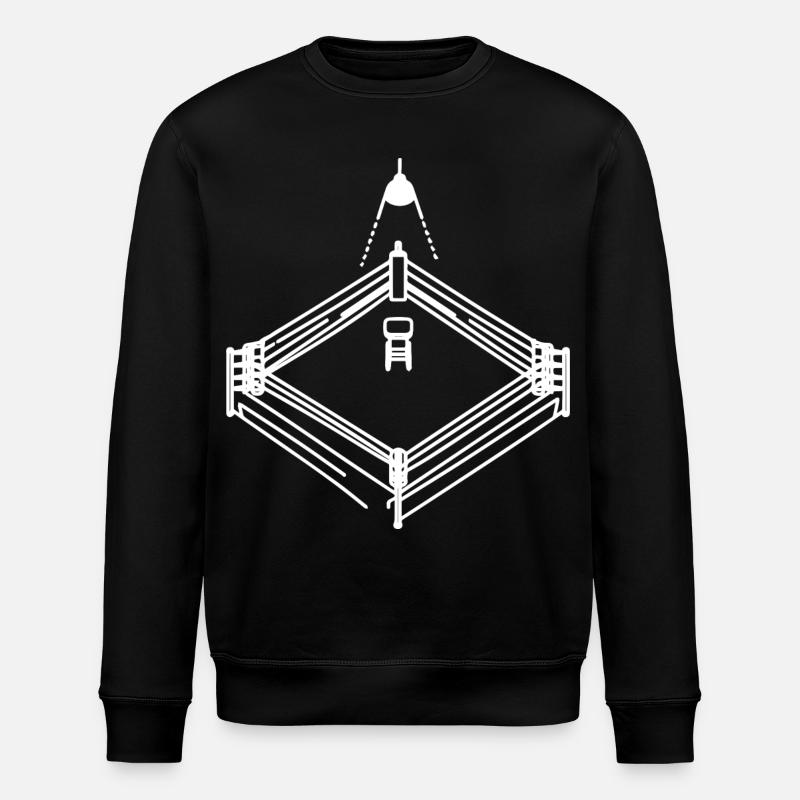 Boxing Ring Drawing - Stanley/Stella ROLLER Unisex Organic Sweatshirt - black