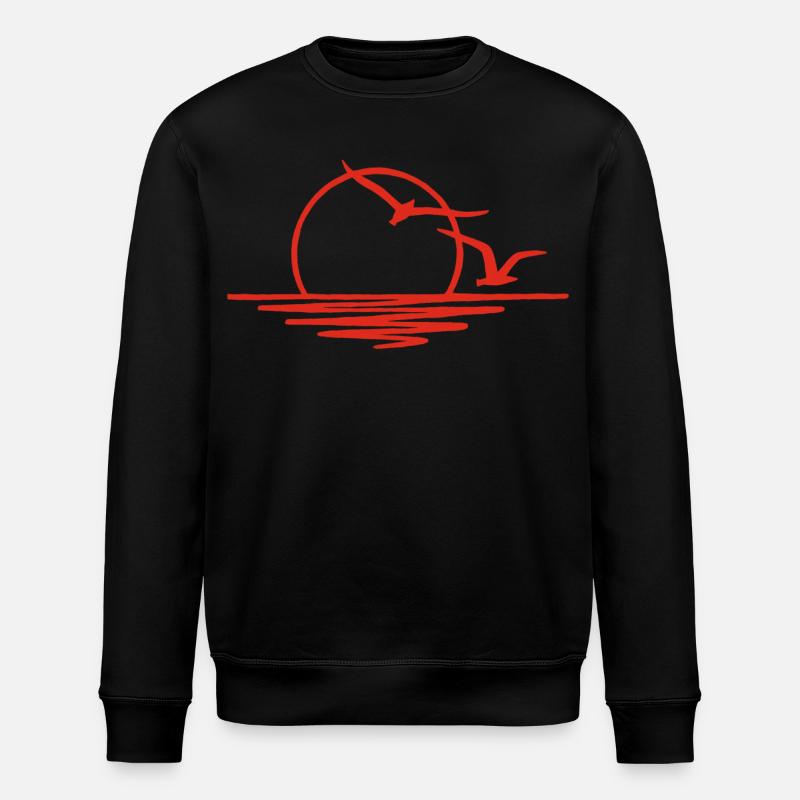 Soleil couchant (rouge) - Sweat bio ROLLER Stanley/Stella Unisexe - noir
