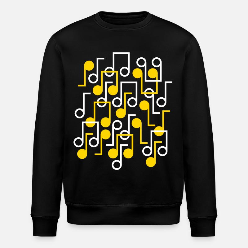 Musiknoten Muster im Retro-Stil - Stanley/Stella Unisex Bio-Sweatshirt ROLLER - Schwarz