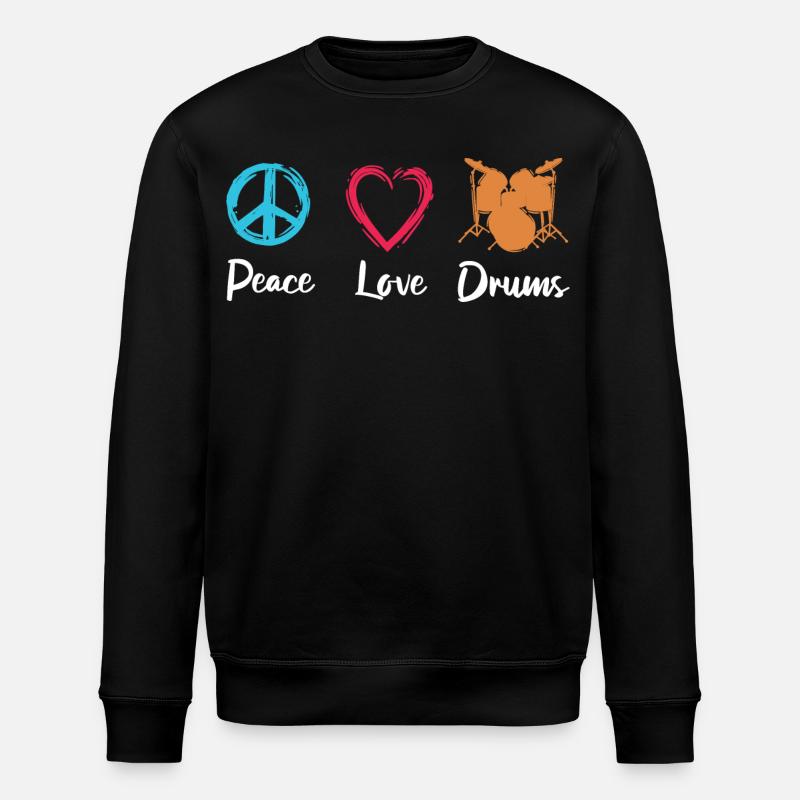 Tambours d’amour de paix - Sweat bio ROLLER Stanley/Stella Unisexe - noir