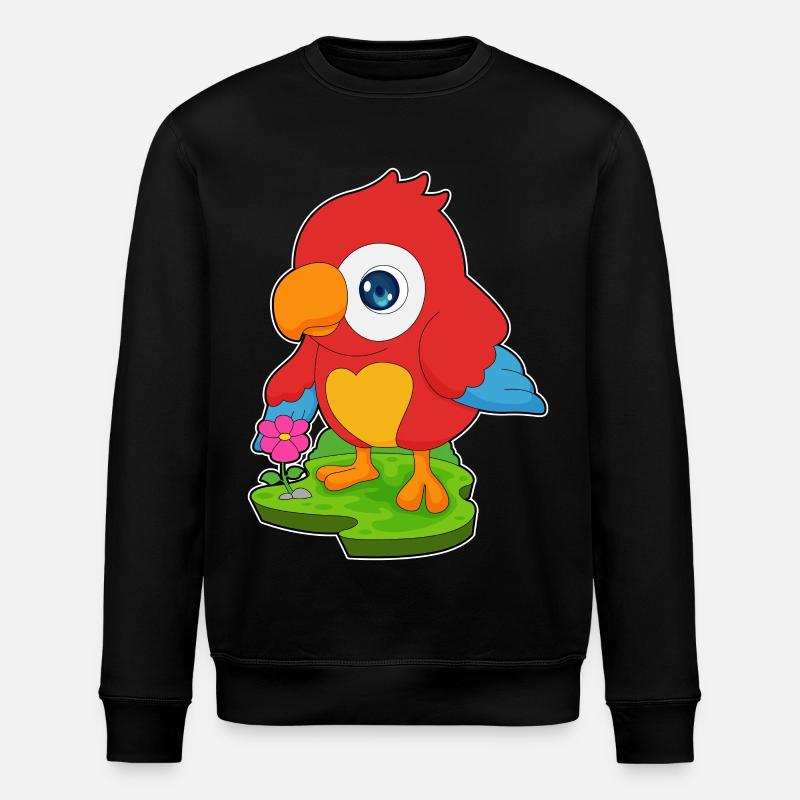 Papagei Blume - Stanley/Stella Unisex Bio-Sweatshirt ROLLER - Schwarz