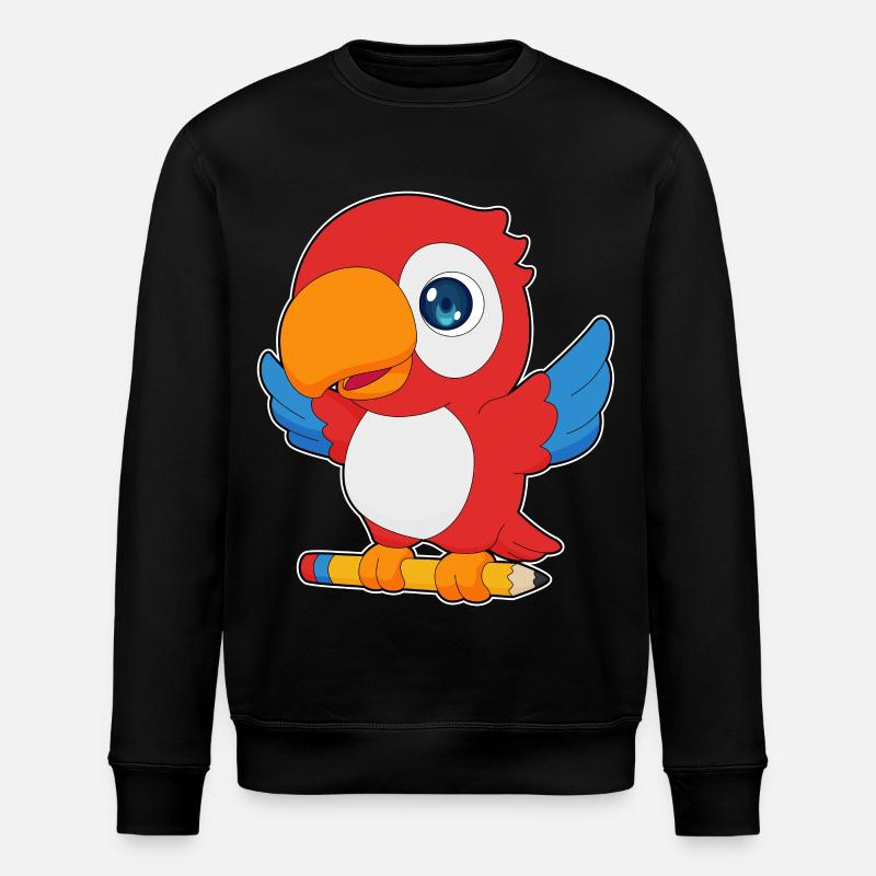 Papagei Schüler Bleistift Schule - Stanley/Stella Unisex Bio-Sweatshirt ROLLER - Schwarz
