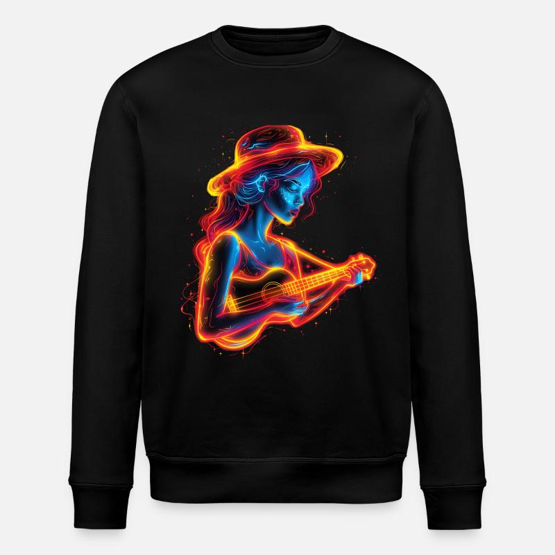 Ukulele player Steamwave - Stanley/Stella ROLLER Unisex Organic Sweatshirt - black