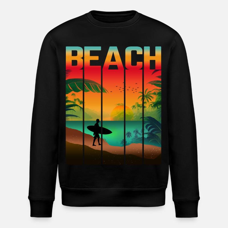 PLAGE ÎLE TROPICALE - Sweat bio ROLLER Stanley/Stella Unisexe - noir