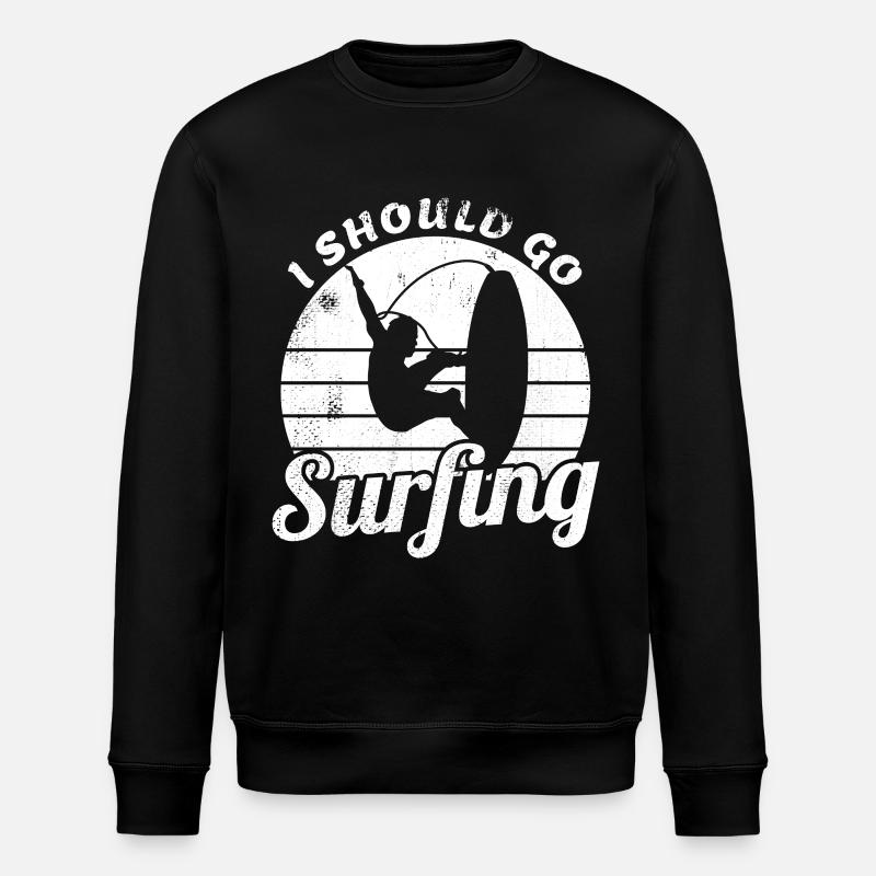 Je devrais aller surfer - Sweat bio ROLLER Stanley/Stella Unisexe - noir