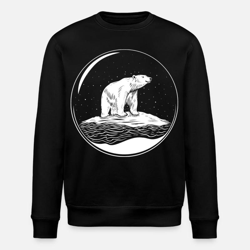 Eisbär auf Eisscholle Save the polarbear - Stanley/Stella Unisex Bio-Sweatshirt ROLLER - Schwarz