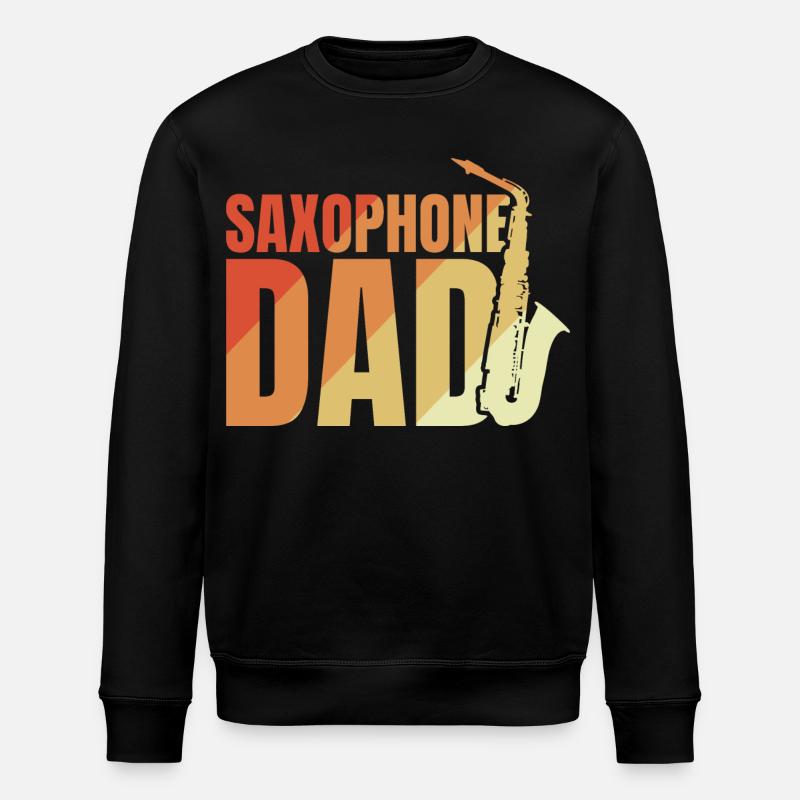 Saxophon Papa - Stanley/Stella Unisex Bio-Sweatshirt ROLLER - Schwarz
