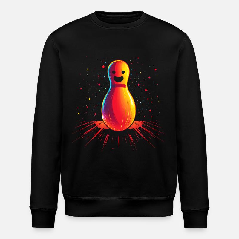 Cartoon Bowling Retrowave - Stanley/Stella Unisex Bio-Sweatshirt ROLLER - Schwarz