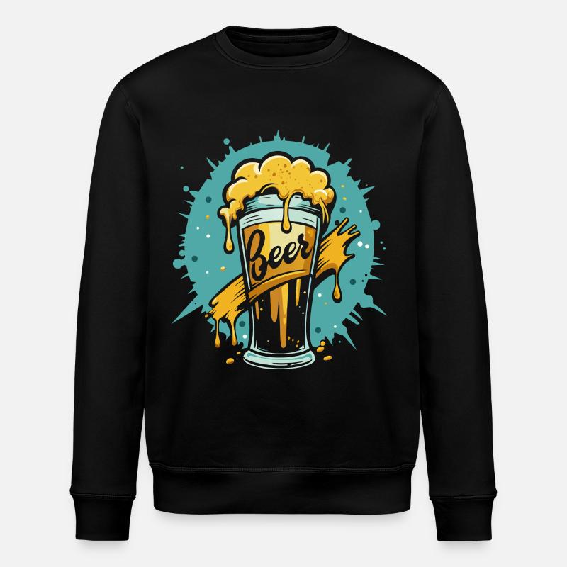 Foamy Beer Splash Grafik - Stanley/Stella Unisex Bio-Sweatshirt ROLLER - Schwarz