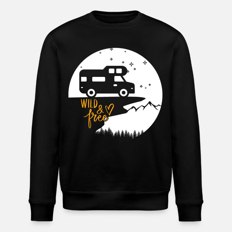 Vanlife & Camper Lifestyle Design - Stanley/Stella Unisex Bio-Sweatshirt ROLLER - Schwarz
