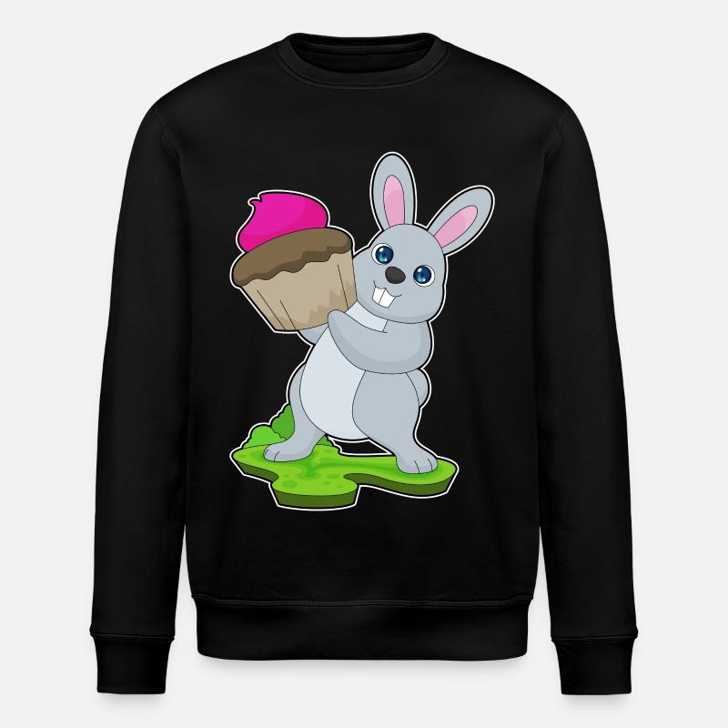 Bunny Cupcake - Stanley/Stella ROLLER Unisex Organic Sweatshirt - black