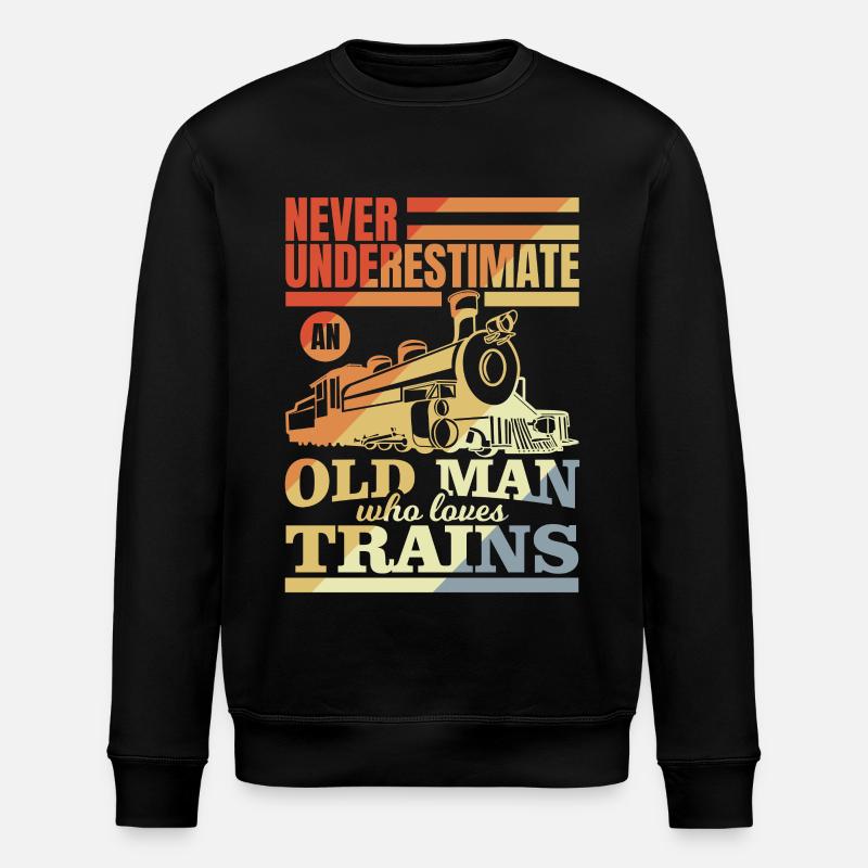 Eisenbahn Großvater - Stanley/Stella Unisex Bio-Sweatshirt ROLLER - Schwarz