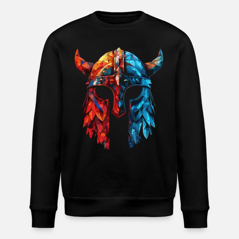 Wikinger-Helm mit Hörnern - Stanley/Stella Unisex Bio-Sweatshirt ROLLER - Schwarz
