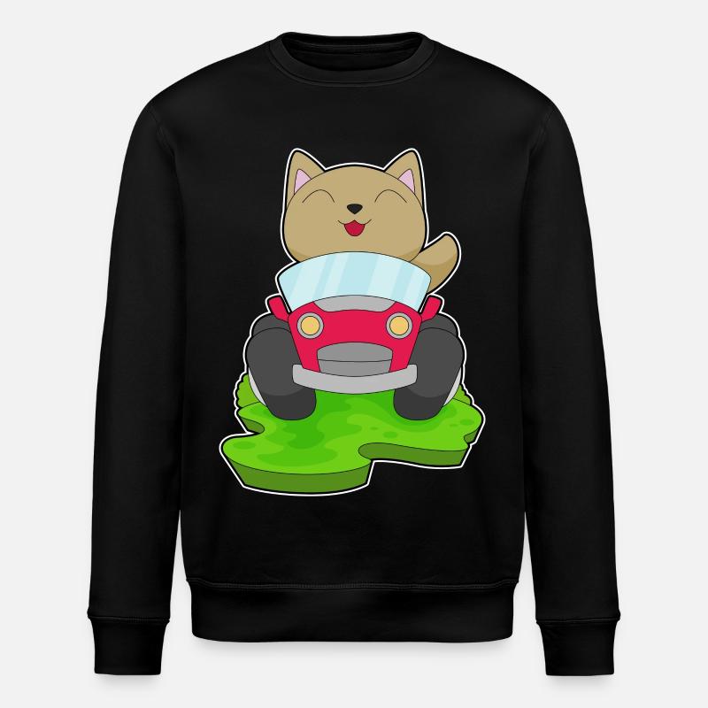 Katze Auto - Stanley/Stella Unisex Bio-Sweatshirt ROLLER - Schwarz