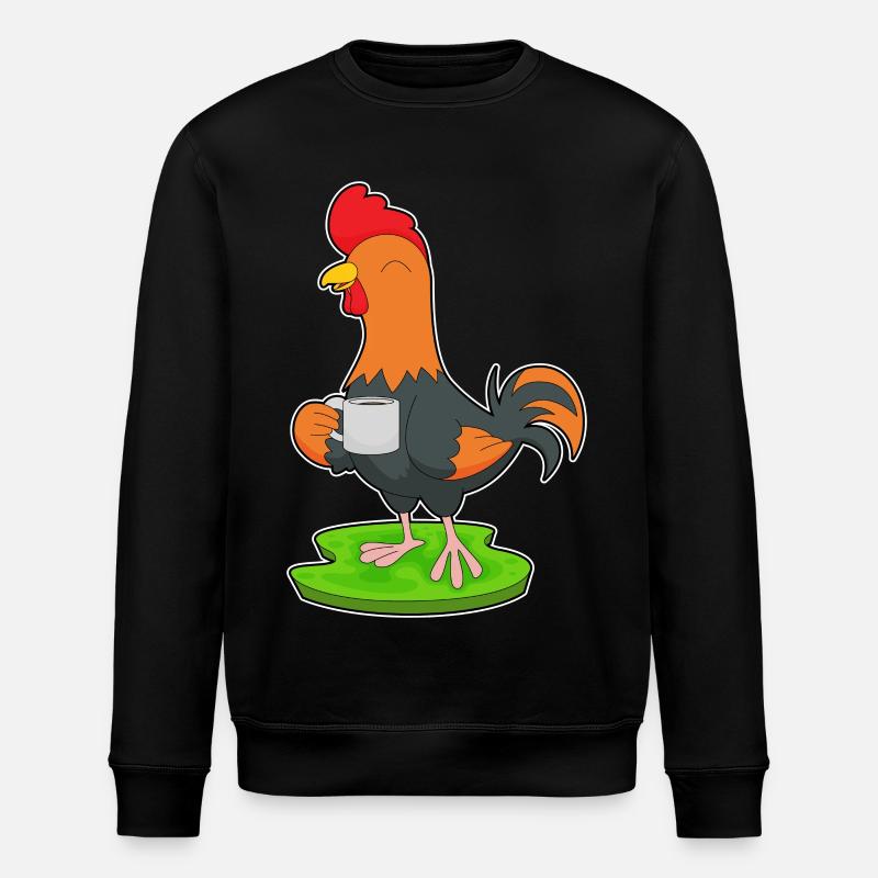 Hahn Tasse Kaffee - Stanley/Stella Unisex Bio-Sweatshirt ROLLER - Schwarz