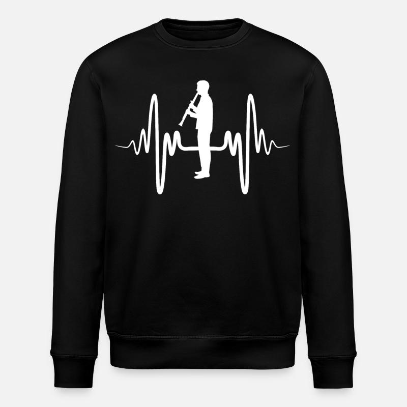 Lustiger Klarinettenspieler - Stanley/Stella Unisex Bio-Sweatshirt ROLLER - Schwarz