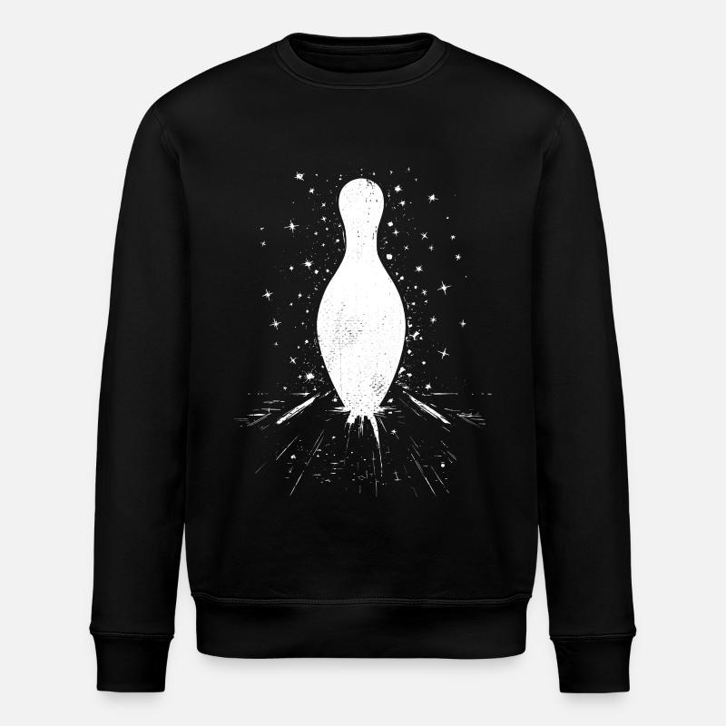 Bowling Pin Zeichnung - Stanley/Stella Unisex Bio-Sweatshirt ROLLER - Schwarz