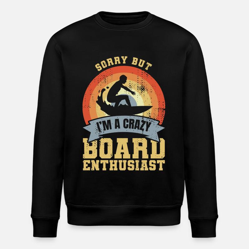 Verrückter Surfer - Stanley/Stella Unisex Bio-Sweatshirt ROLLER - Schwarz