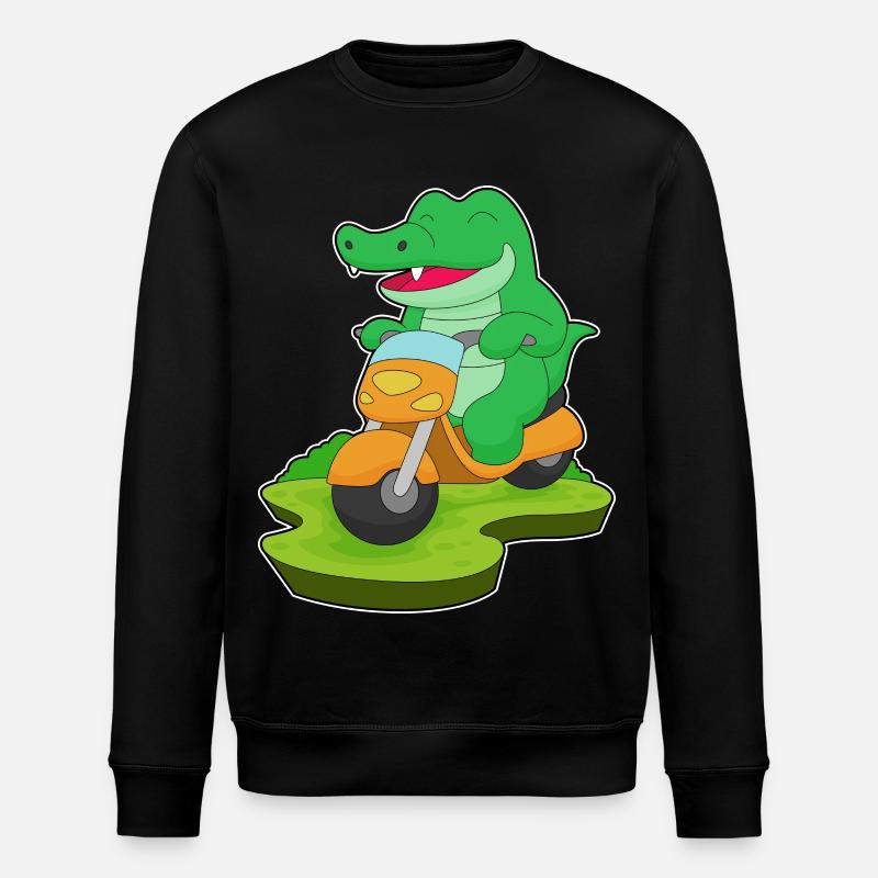 Krokodil Motorrad - Stanley/Stella Unisex Bio-Sweatshirt ROLLER - Schwarz