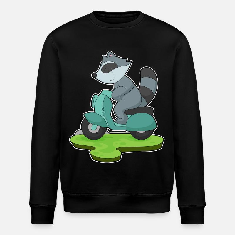 Waschbär Motorrad - Stanley/Stella Unisex Bio-Sweatshirt ROLLER - Schwarz