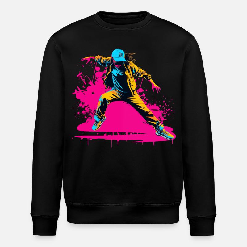 90s Breakdancer - Stanley/Stella ROLLER Unisex Organic Sweatshirt - black