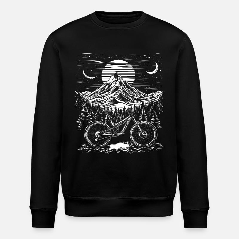 Mountain Biking Sketch - Stanley/Stella ROLLER Unisex Organic Sweatshirt - black