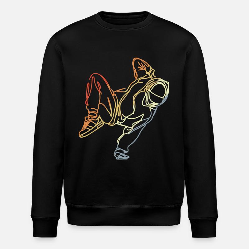 Retro Breakdancer Sketch - Stanley/Stella ROLLER Unisex Organic Sweatshirt - black