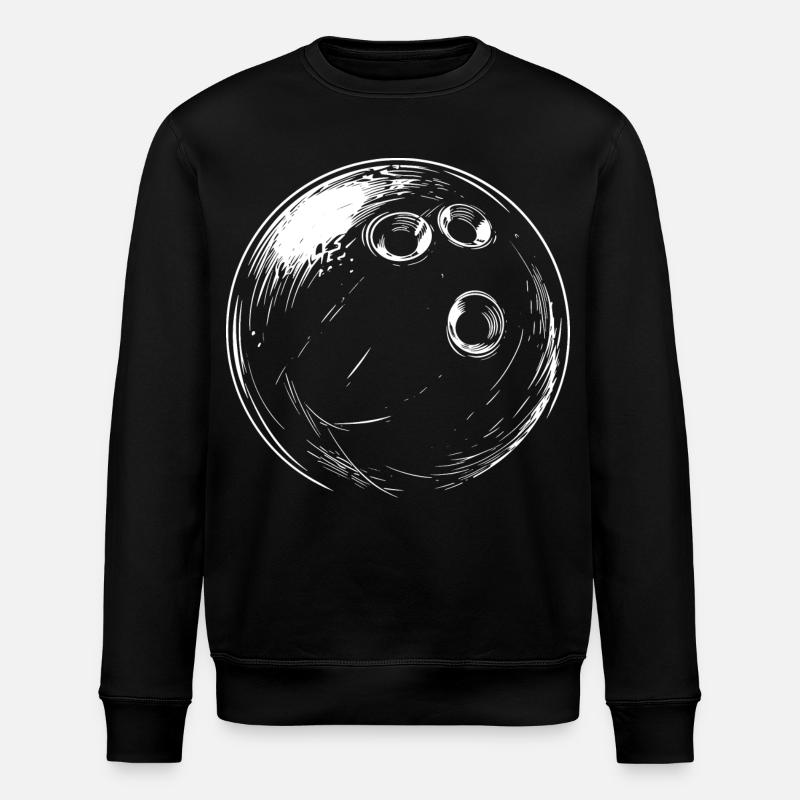 Bowling Ball Drawing - Stanley/Stella ROLLER Unisex Organic Sweatshirt - black