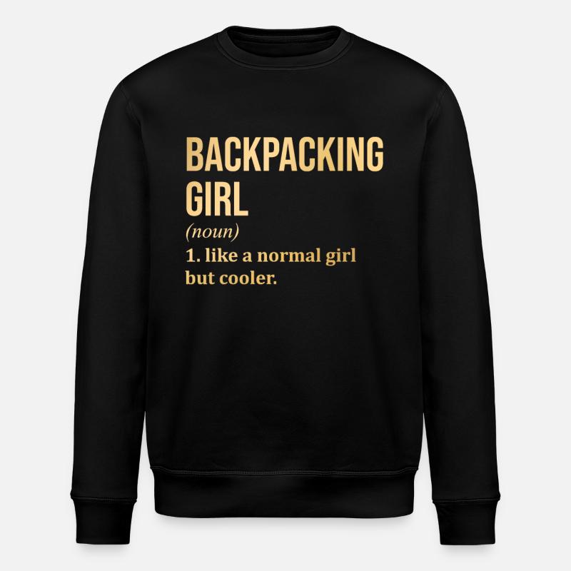 Rucksacktourist - Stanley/Stella Unisex Bio-Sweatshirt ROLLER - Schwarz
