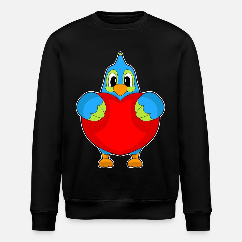 Papagei Herz - Stanley/Stella Unisex Bio-Sweatshirt ROLLER - Schwarz