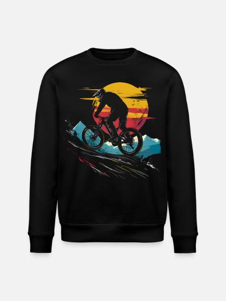 Mountain Biking Portrait - Stanley/Stella ROLLER Unisex Organic Sweatshirt - black