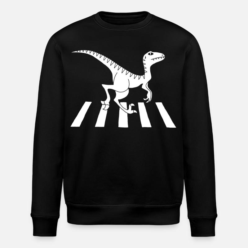 Fußgänger-Dinosaurier (Weiß) - Stanley/Stella Unisex Bio-Sweatshirt ROLLER - Schwarz